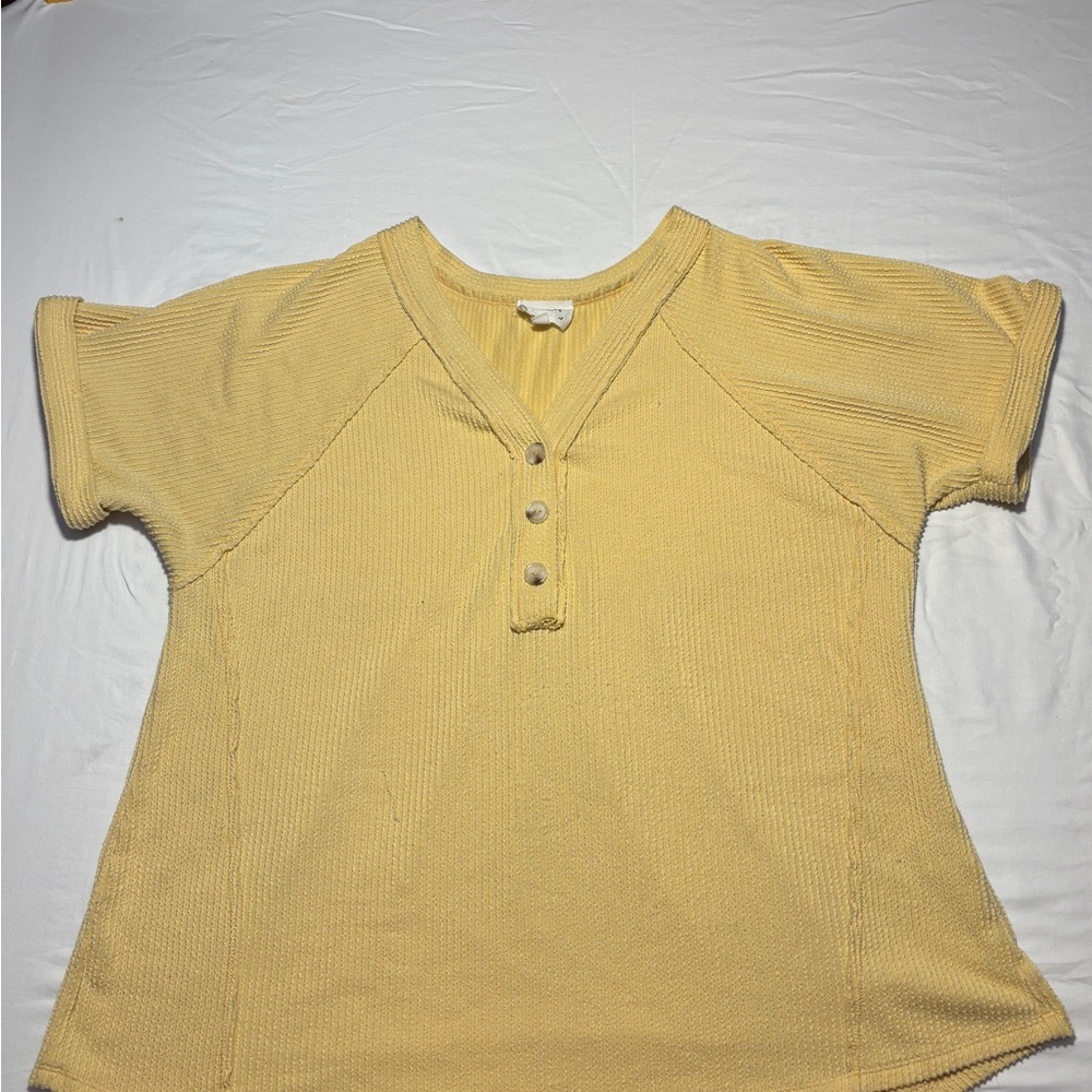 ANDREE BY UNIT Mustard Ribbed Top